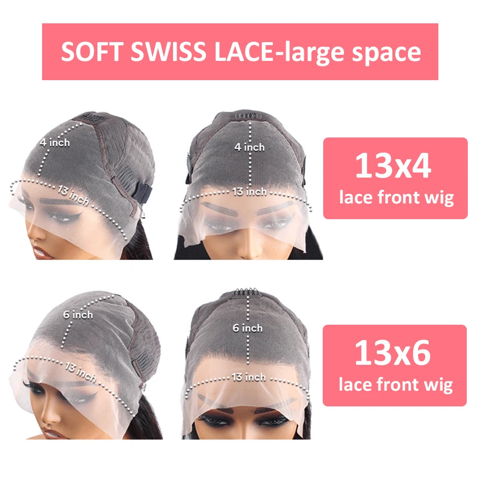 Perruque Rose Clair Loose Body Wave – HD Lace Front 13x6 ou 13x4, 36 Pouces, Cheveux Humains Brésiliens Colorés