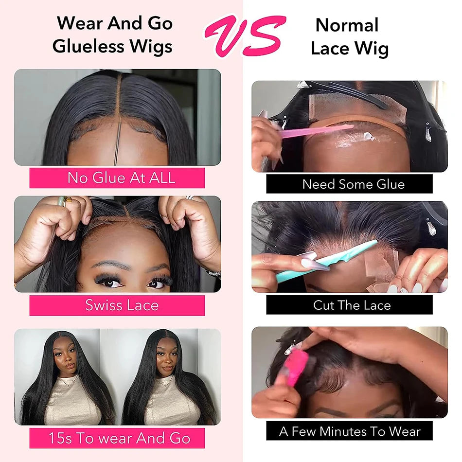 Perruque Bob Lisse Courte 10-12 Pouces – Glueless, Closure 5x5 ou 4x4, Cheveux Brésiliens 100% Pré-dégarnis