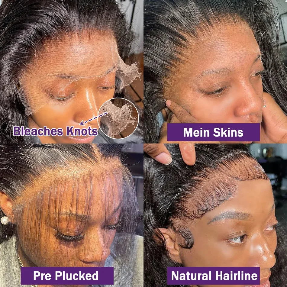 Perruque Body Wave HD Lace 30-40 Pouces – Frontal 13x6 ou 13x4 en Cheveux Humains