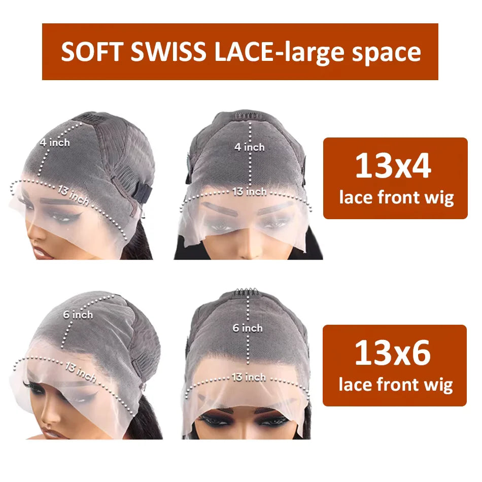 Perruque Lisse Chocolat – HD Lace Frontal 13x4 ou 13x6, Cheveux Humains 100%, 30 à 36 Pouces