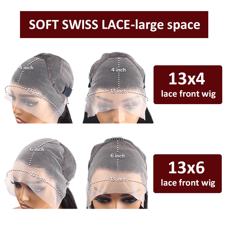 Perruque Lisse Rouge 99J – HD Lace Front 13x6 ou 13x4, Cheveux Humains Bourgogne