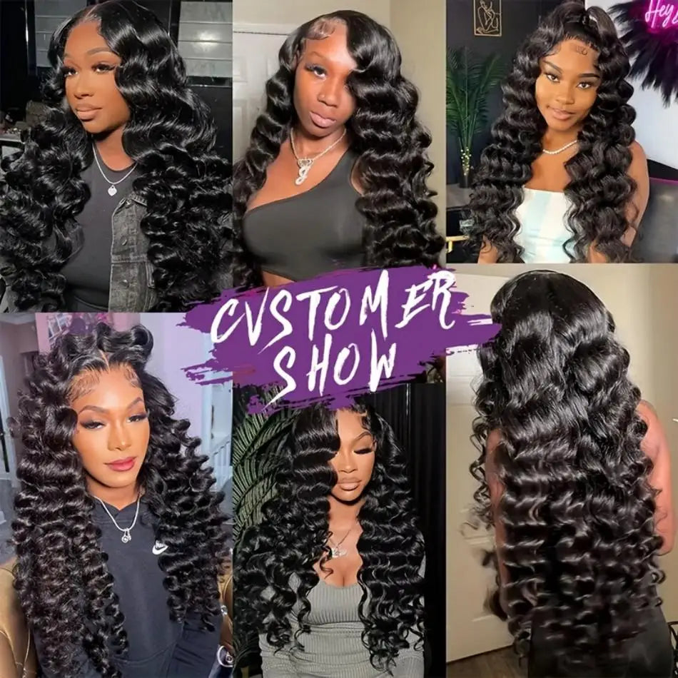 Perruque Loose Wave 30 à 40 Pouces – HD Lace Frontal 13x6 ou 13x4, Cheveux Brésiliens Bouclés