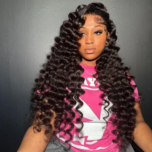 Perruque Loose Deep Wave 40 Pouces – HD Lace Frontal 13x6 ou 13x4, Cheveux Humains Bouclés Naturels Pré-dégarnie