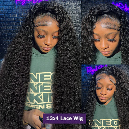 Perruque Bouclée Haute Densité 250% – HD Lace Frontal 13x6 ou 13x4, 30 à 40 Pouces, Water & Deep Wave