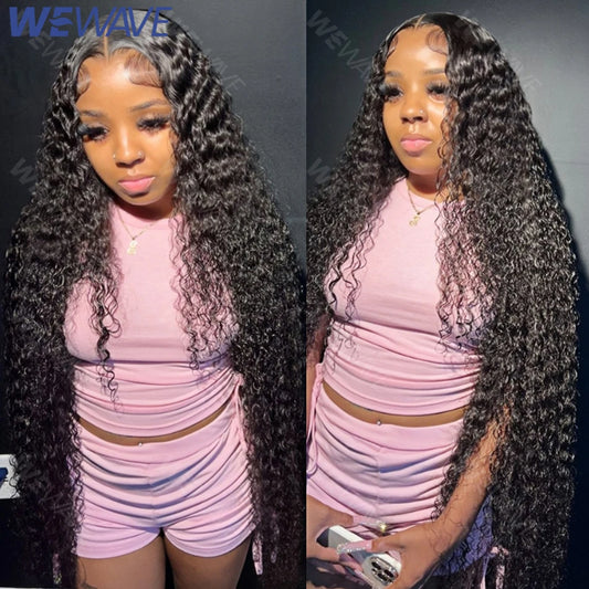 Perruque Bouclée Haute Densité 250% – HD Lace Frontal 13x6 ou 13x4, 30 à 40 Pouces, Water & Deep Wave