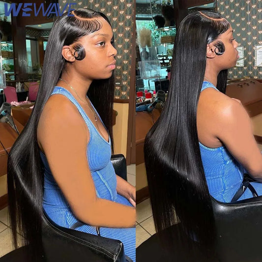 Perruque Lisse Bone Straight 30 à 40 Pouces – 250% Densité, HD Lace Frontal 13x6 ou 13x4, Cheveux Humains Pré-dégarnis