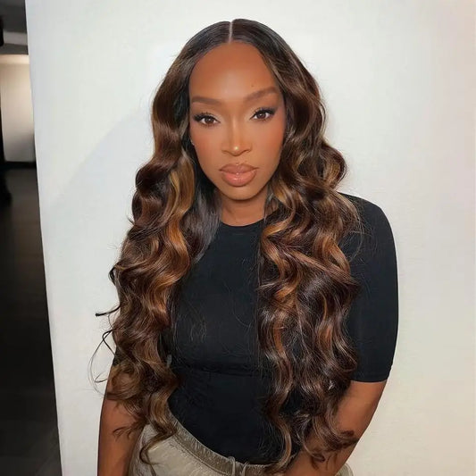 Perruque Body Wave Ombrée 1B/30 – HD Lace Front 13x4 ou 13x6, Cheveux Humains Colorés, Densité 200%