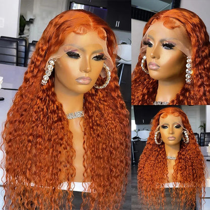 Perruque Bouclée Orange Gingembre – HD Lace Frontal 13x4 ou 13x6, Cheveux Brésiliens Pré-dégarnis